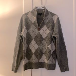 J.Crew Men 1/4 Zip Lambswool Sweater